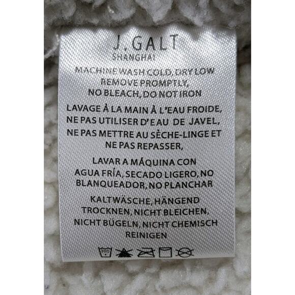 J. Galt Sherpa Lined Canvas Shirt Jacket S Cream Brown Corduroy Collar Workwear - Picture 9 of 12